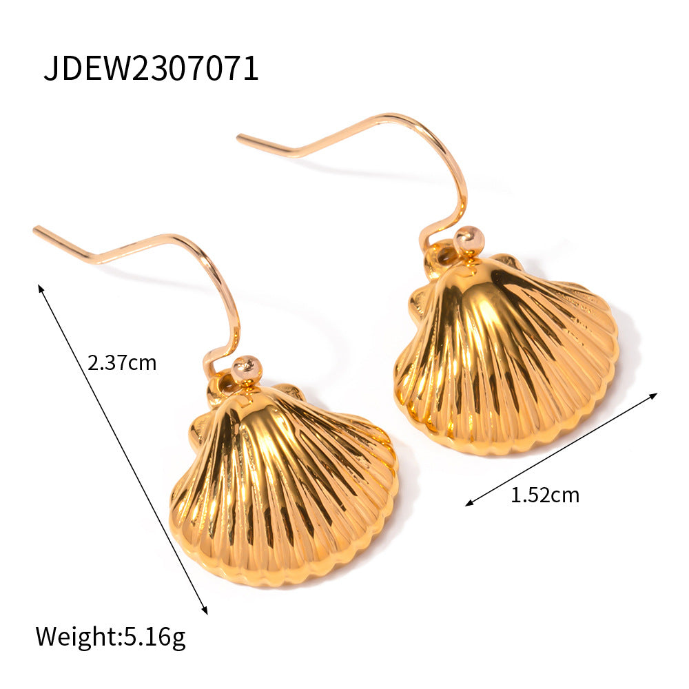 18K Gold Plated Stainless Steel Chunky Circle Earrings - Fashionable Jewelry