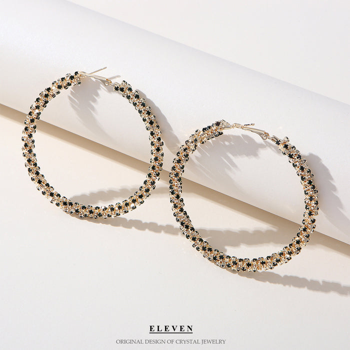 Classic Rhinestone Hoop Earrings - High-Quality Simple Jewelry for Women