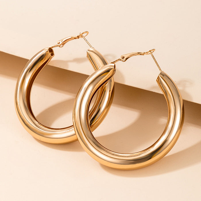 Hoop Earrings Geometric Thick Hoop Earrings