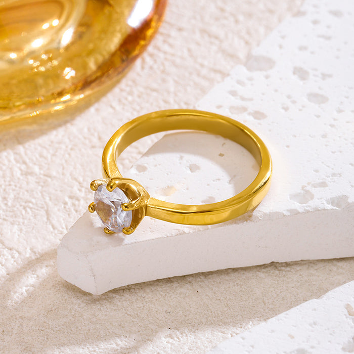 Wholesale stainless steel, titanium steel, gold-plated zircon geometric rings