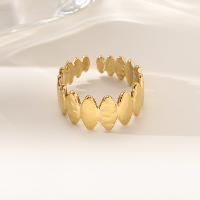 Wholesale 18K gold stainless steel irregular opening rings with furnace vacuum insulation - wallojewerly 