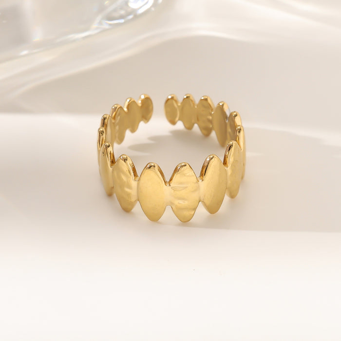 Wholesale 18K gold stainless steel irregular opening rings with furnace vacuum insulation
