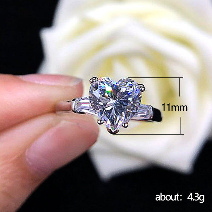 AAA heart shaped zircon ring engagement party ring accessories