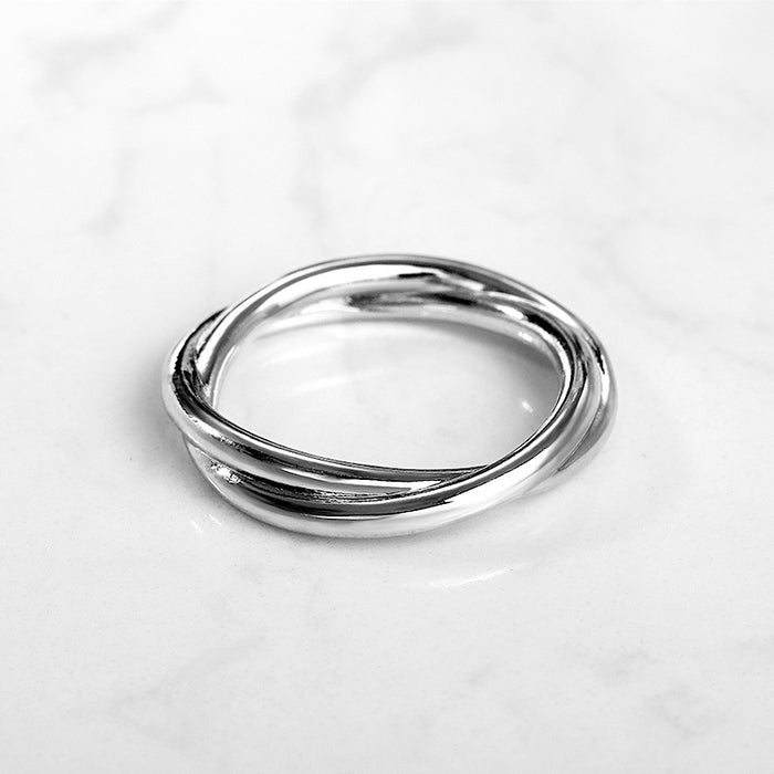 Trendy simple double-layer plain ring fashionable personality party ring