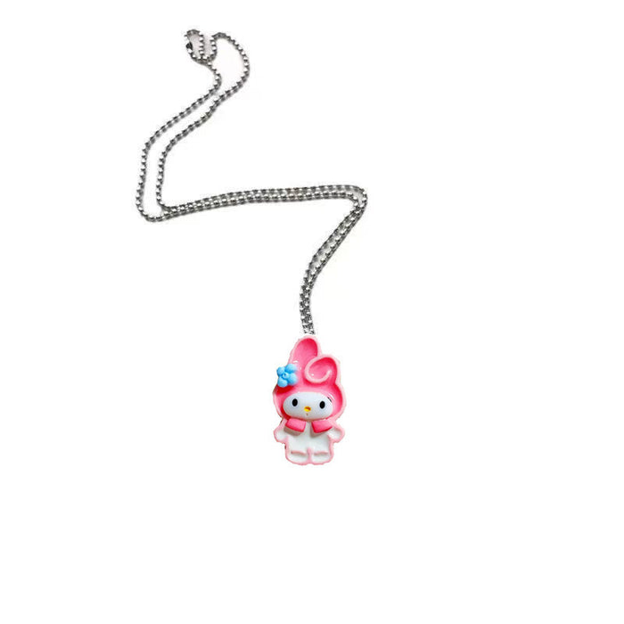 Y2K style hot girl puppy necklace cute oil drop version necklace