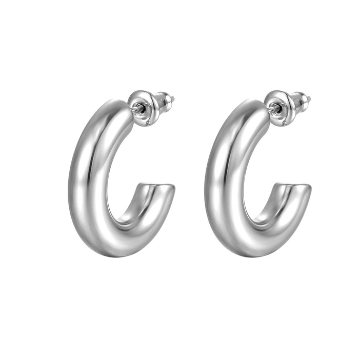 Stainless Steel Multi-Strand Twisted Wire Titanium Steel Earrings C-Shaped Earrings Set Wholesale