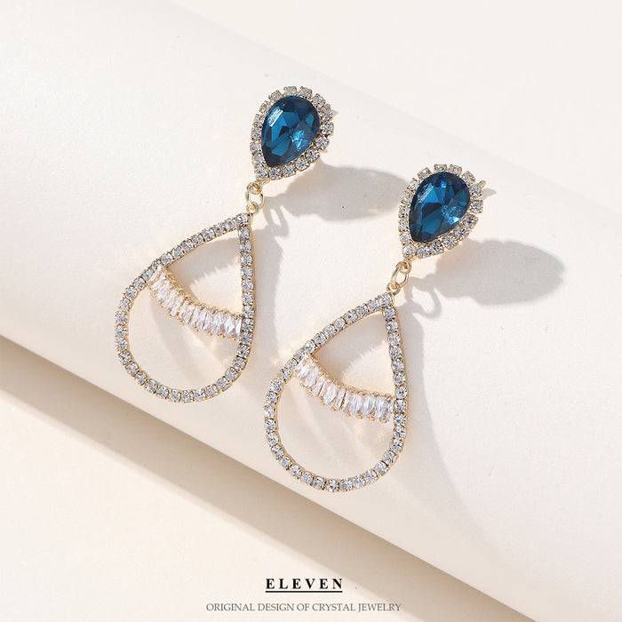 Elegant Teardrop Rhinestone Earrings - Sophisticated Jewelry for Women