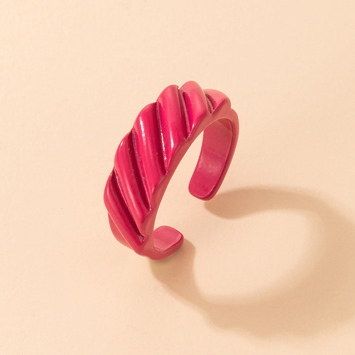 Color spray paint irregular geometric ring single