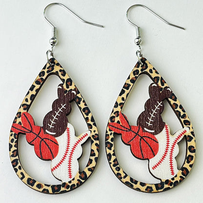 Easter Forest Bunny Earrings with Western Teacher and Mom Sports Designs