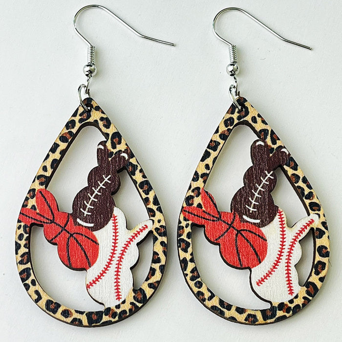 Easter Forest Bunny Earrings with Western Teacher and Mom Sports Designs