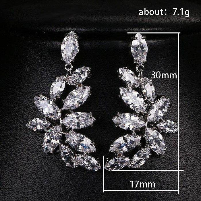 Leaf tassel earrings elegant earrings for women