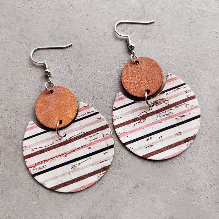 Wooden textured earrings