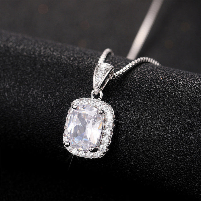 Fashionable imitation colored gemstone zircon pendant necklace