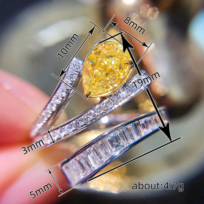 Anillo abierto con exquisita joyería de temperamento.