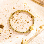 Wholesale titanium steel gold bead chain rings - wallojewerly 