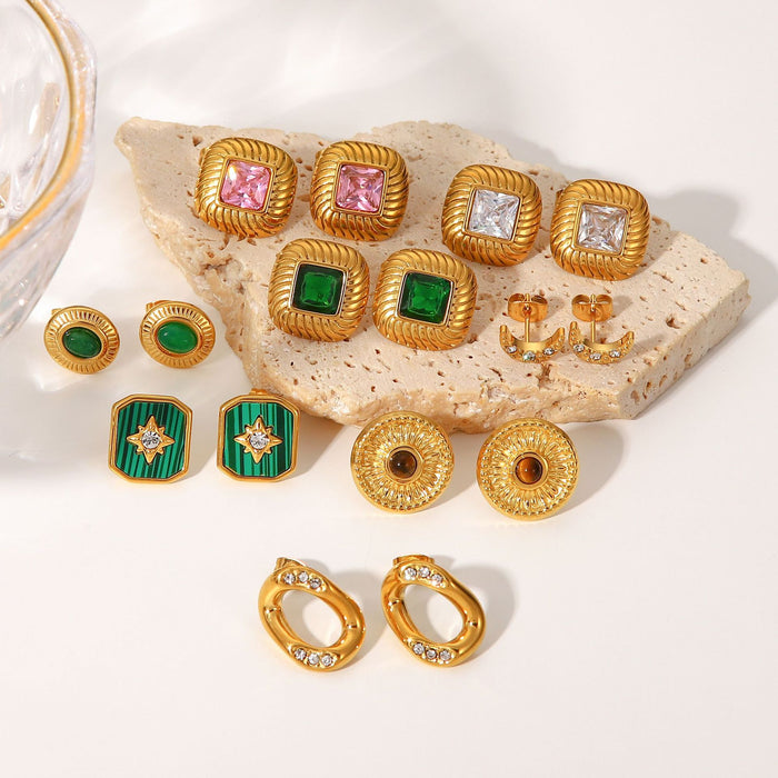 Pendientes únicos de alta gama: joyas de estilo francés vintage que no se decoloran para mujeres