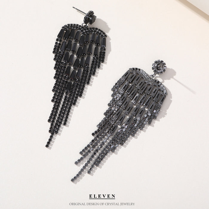 Vintage Rhinestone Earrings - Exaggerated Dangles for Brides and Gowns
