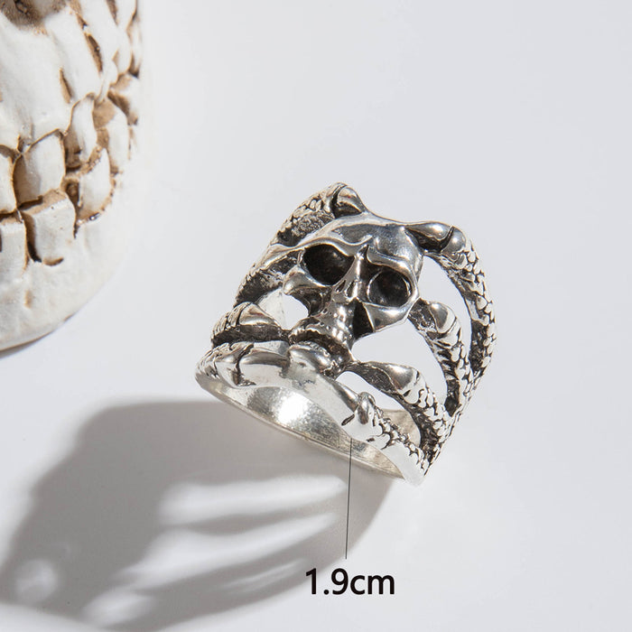 Halloween-Themed Skull Ring – Hip Hop Punk Eagle Claw Alloy Ring