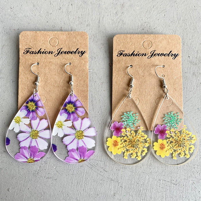 Transparent flower acrylic earrings