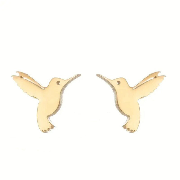 Small animal earrings metal hummingbird earrings mini fashion earrings for women