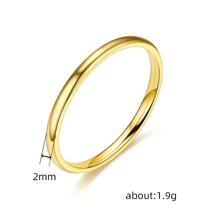 Korean style simple arc full finger ring for men