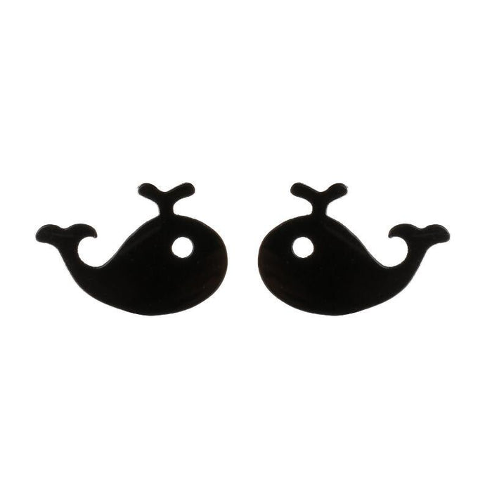 Whale Stainless Steel Stud Earrings - Cute and Fun Ocean-Themed Jewelry