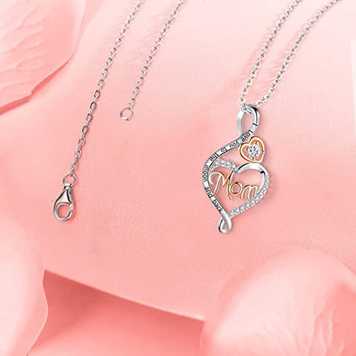 Heart-shaped mom double love necklace Mother's Day exclusive necklace