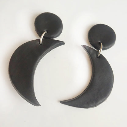 Halloween Clay Earrings - Ghost, Pumpkin, Bat, Cat, and Moon Designs