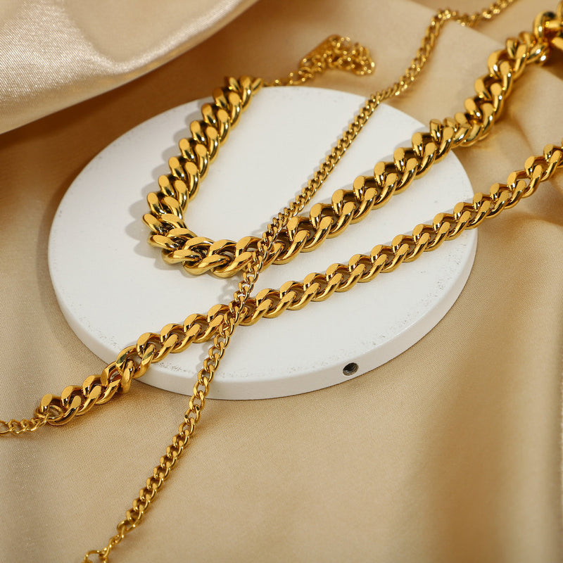 Fashionable Cuban Link Anklet - Gold Plated 316L Stainless Steel Hip-Hop Jewelry for Women - wallojewerly 