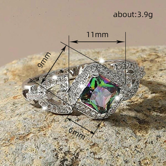 Colorful diamond ring light luxury high-end super flash