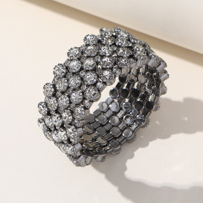 Vintage Multi-Layer Rhinestone Bracelet - Bold and Exaggerated Style for Trendy Women