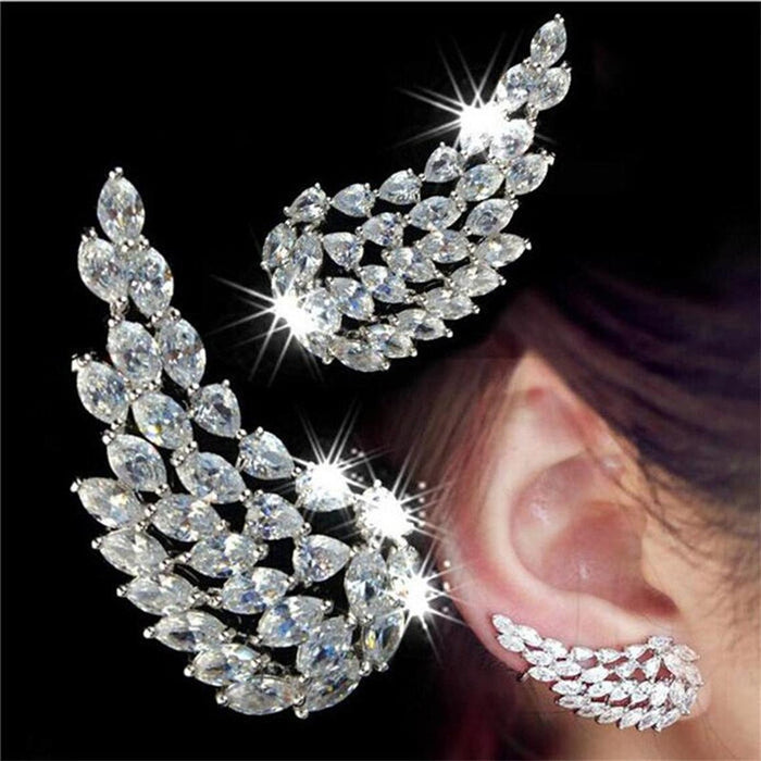 Angel Wings Zircon Ear Clip Exquisite Women's Earrings