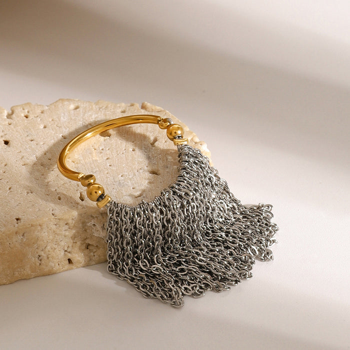 Stainless steel color-blocked ring