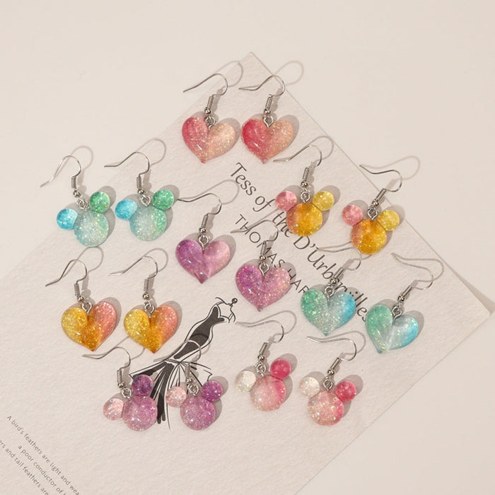 Gradient magic heart earrings - wallojewerly 