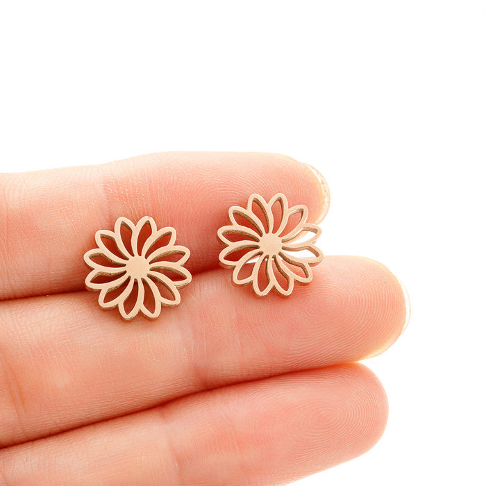 Daisy Flower Stainless Steel Stud Earrings - Delicate and Elegant Jewelry