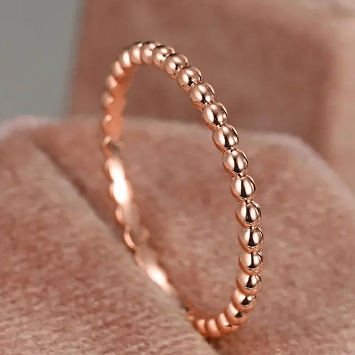 Round bead ring for women, high-end luck bead plain ring, simple stacking index finger ring