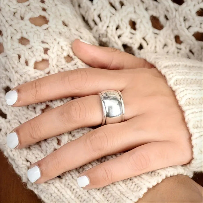 Anillo de cobre de la suerte para pareja, anillo de dedo índice liso de alta calidad