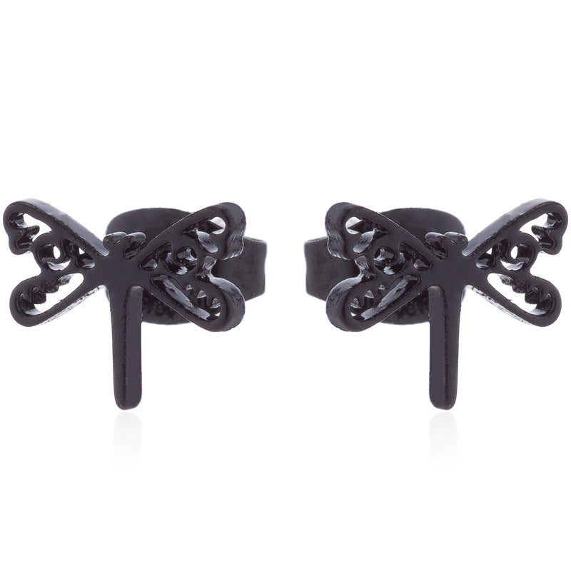 Dragonfly Stainless Steel Stud Earrings - Cute and Playful Animal Jewelry