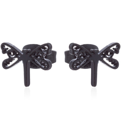 Dragonfly Stainless Steel Stud Earrings - Cute and Playful Animal Jewelry