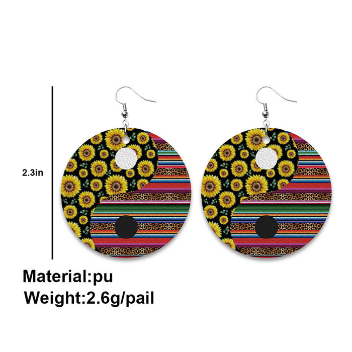 Pendientes creativos de Taiji y girasol con diseño de girasol para venta al por mayor