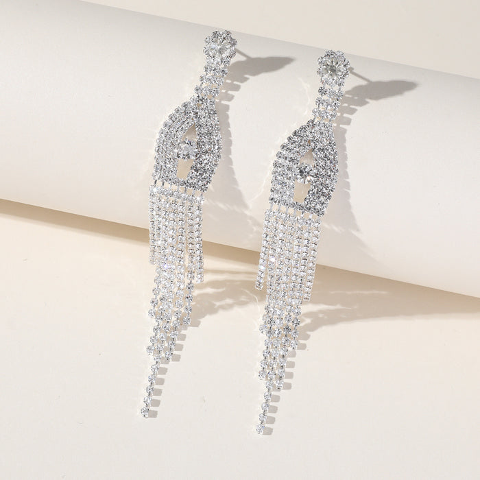 Korean 925 Silver Needle Earrings - Luxury Long Tassel Dangles for a Sophisticated Look