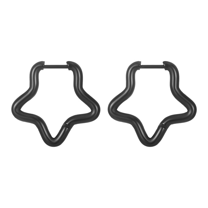 Titanium steel earrings for men and women, five-pointed star trendy stainless steel earrings