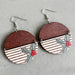 Bohemian Christmas Wooden Forest Geometric Splicing Earrings - wallojewerly 