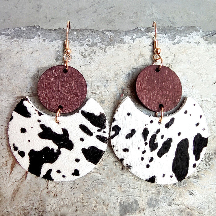 Wooden round earrings