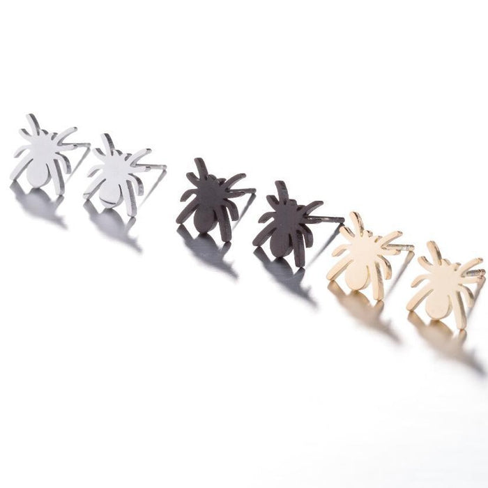 Spider Stainless Steel Stud Earrings - Hip-Hop Animal Jewelry for a Bold Look