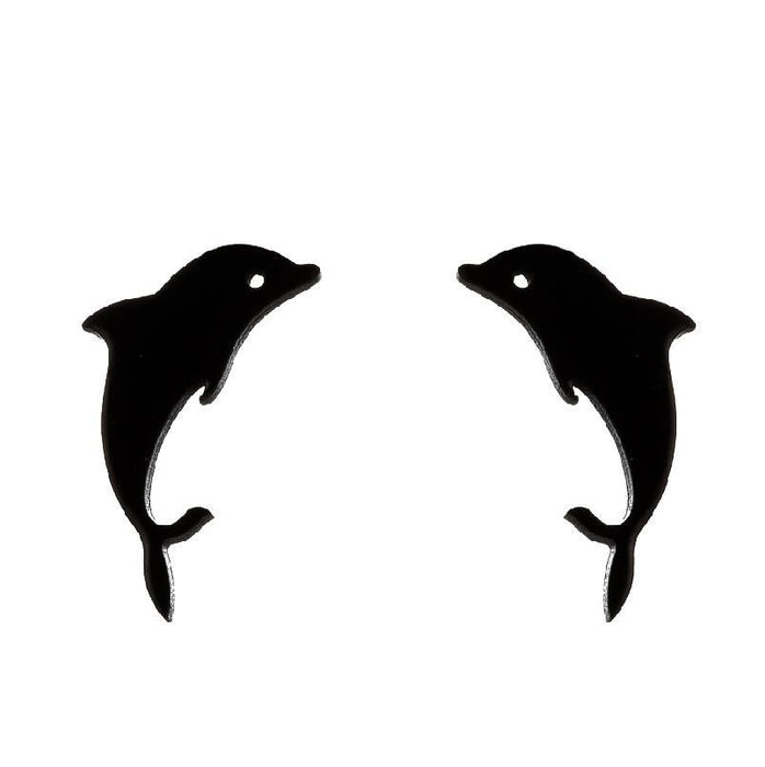 Cat bat earrings, Amazon new stainless steel simple dolphin temperament ear bone studs wholesale