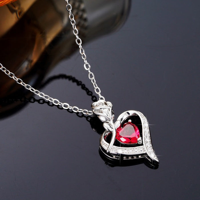 Love Flower Rose Women's Clavicle Necklace Gift Necklace