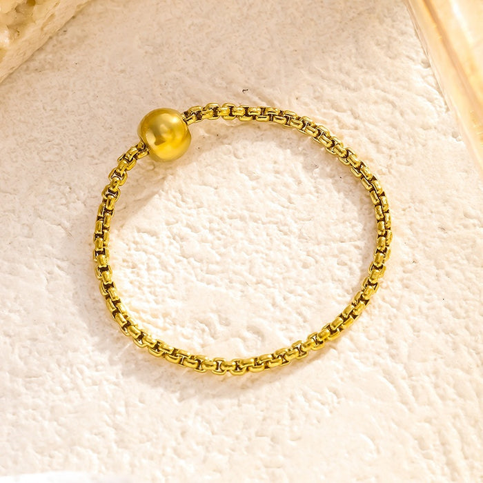 Wholesale titanium steel gold bead chain rings
