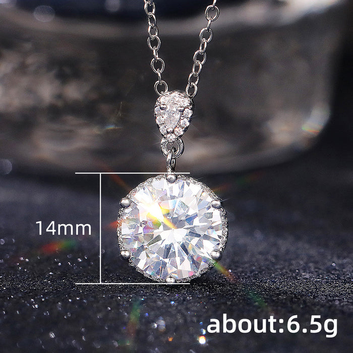 Single diamond six-claw zircon pendant women's clavicle necklace