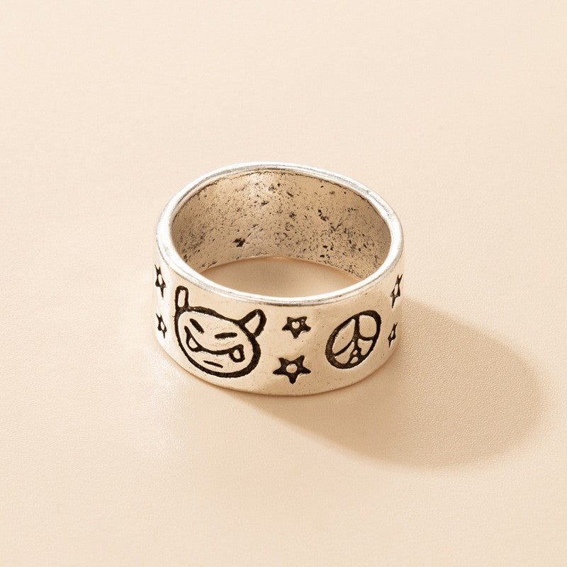 Cute couple small animal letter rings wholesale